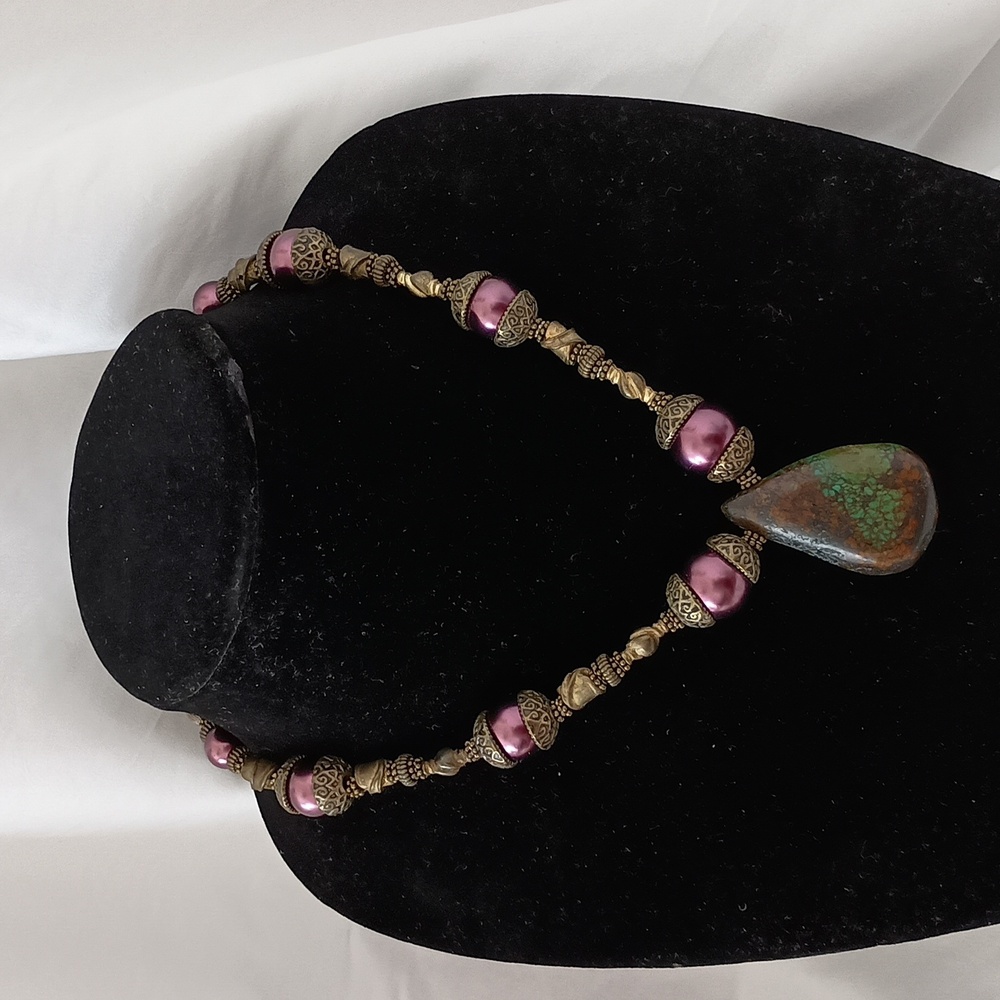 Turquoise and Pearl Necklace